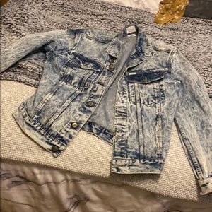 Vintage light washed oversized denim jacket